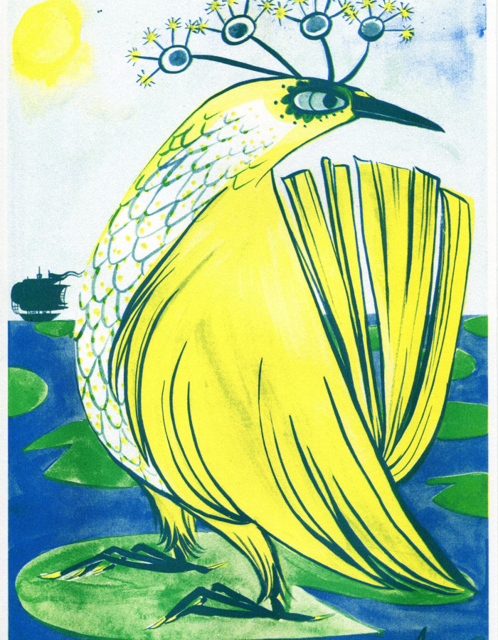 Riso print "Waterbird" A4
