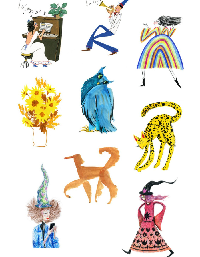 Colours and animal sticker set